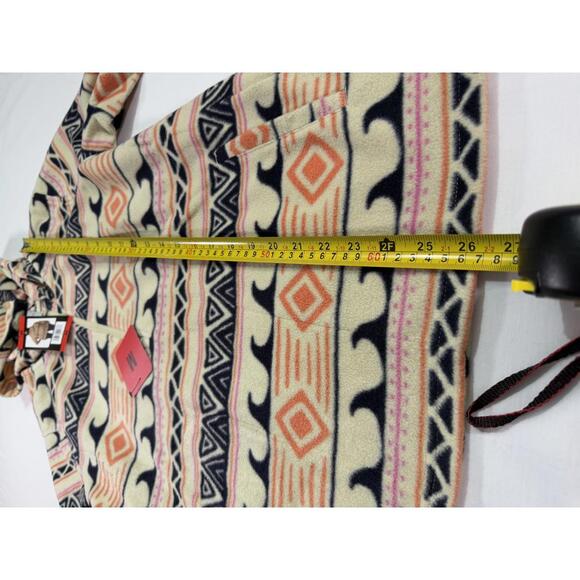 New O'Neil Women's  Sierra Tribal Fleece Quarter-Zip Pullover Hoodie Size Medium - Picture 9 of 9